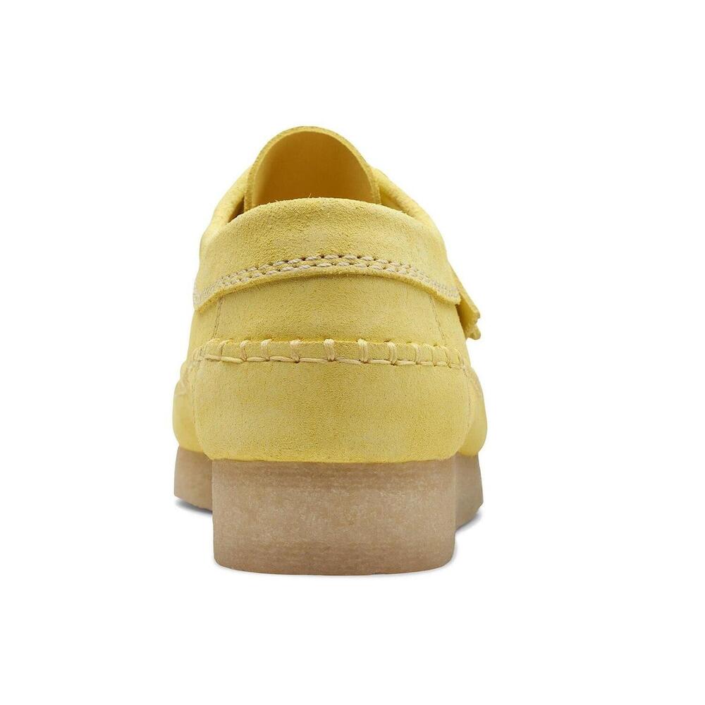 NEW CLARKS men's weaver shoes in bright yellow suede - Picture 7 of 8
